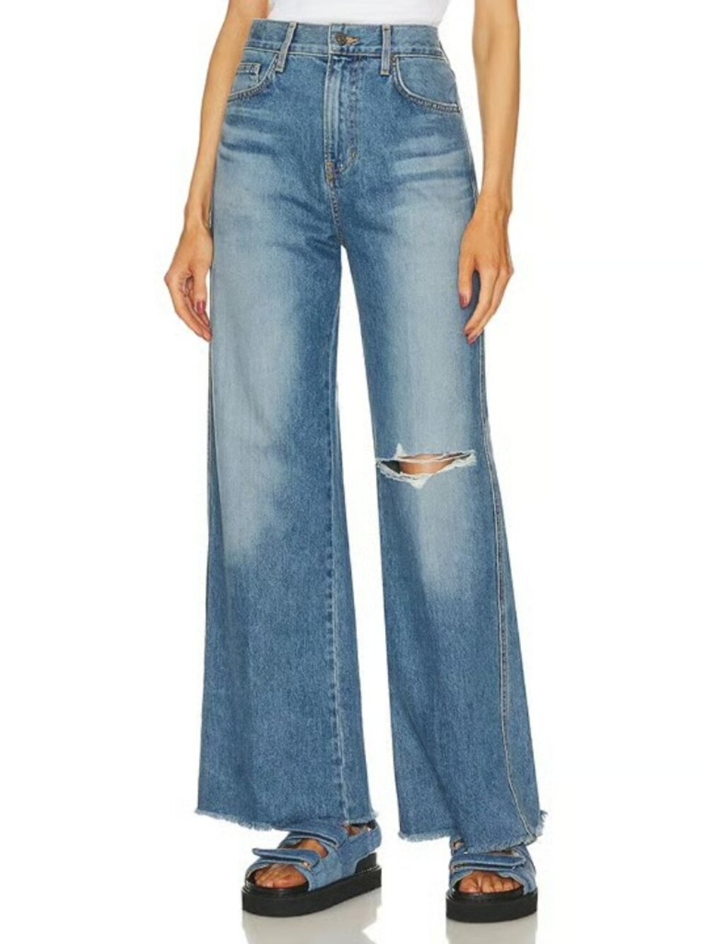 Veronica Beard Taylor in Enough Said Relaxed High Rise Wide-Leg Jeans